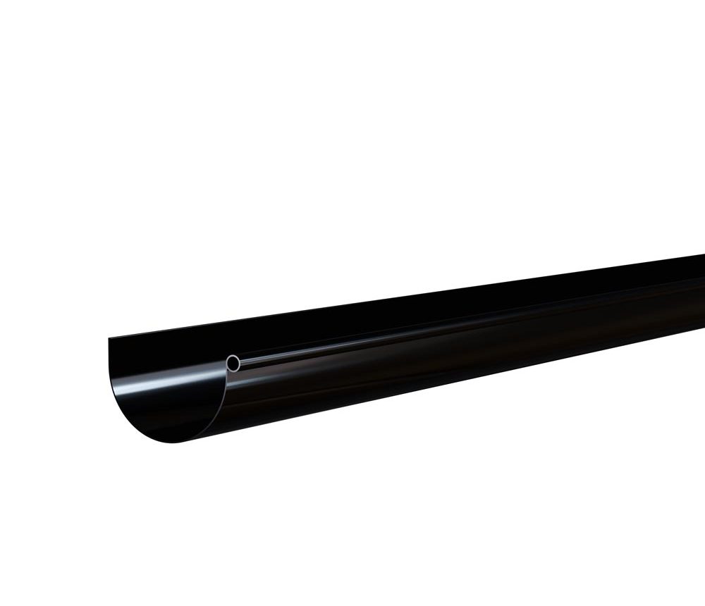 Gouttière demi ronde de 25cm - Longueur 4m - Noir